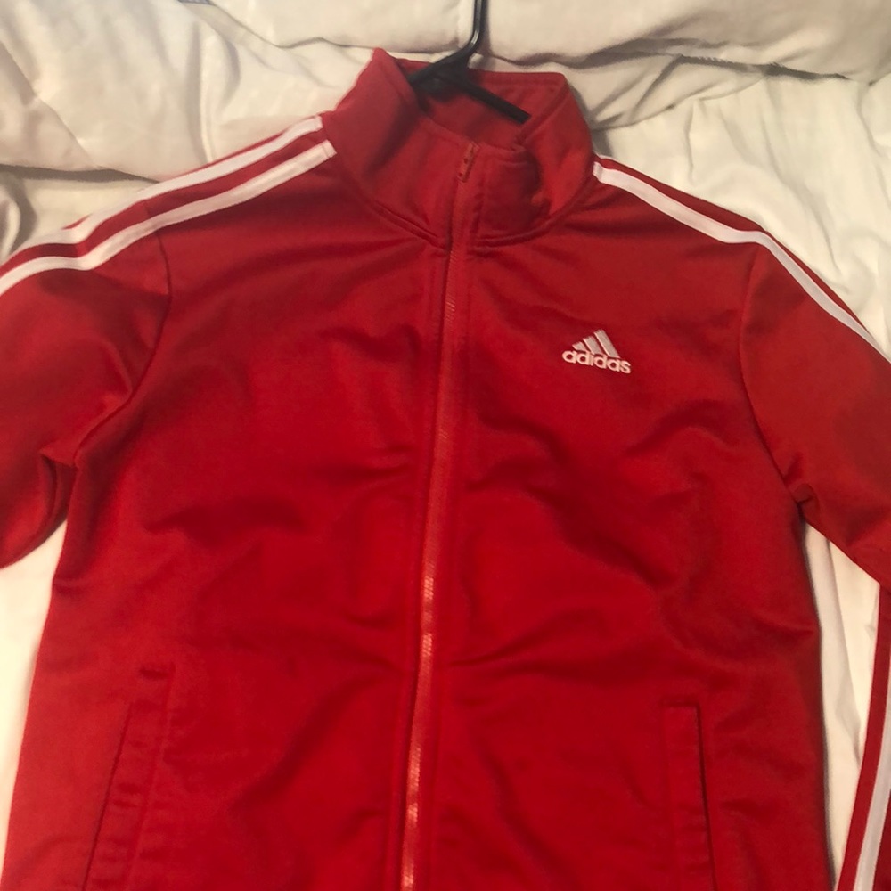 2 adidas sweaters,2 for 40,red $55,grey $47